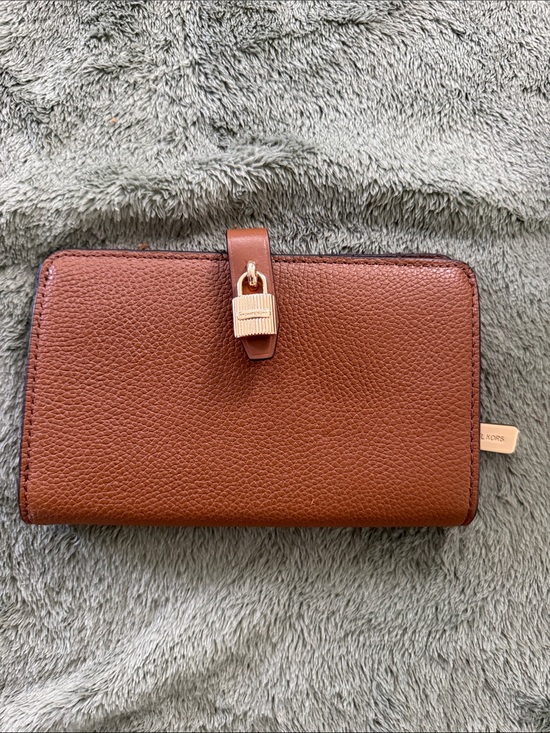 Michael Kors Handbags - Michael Kors Cognac Pebbled Leather Wallet with Gold Padlock